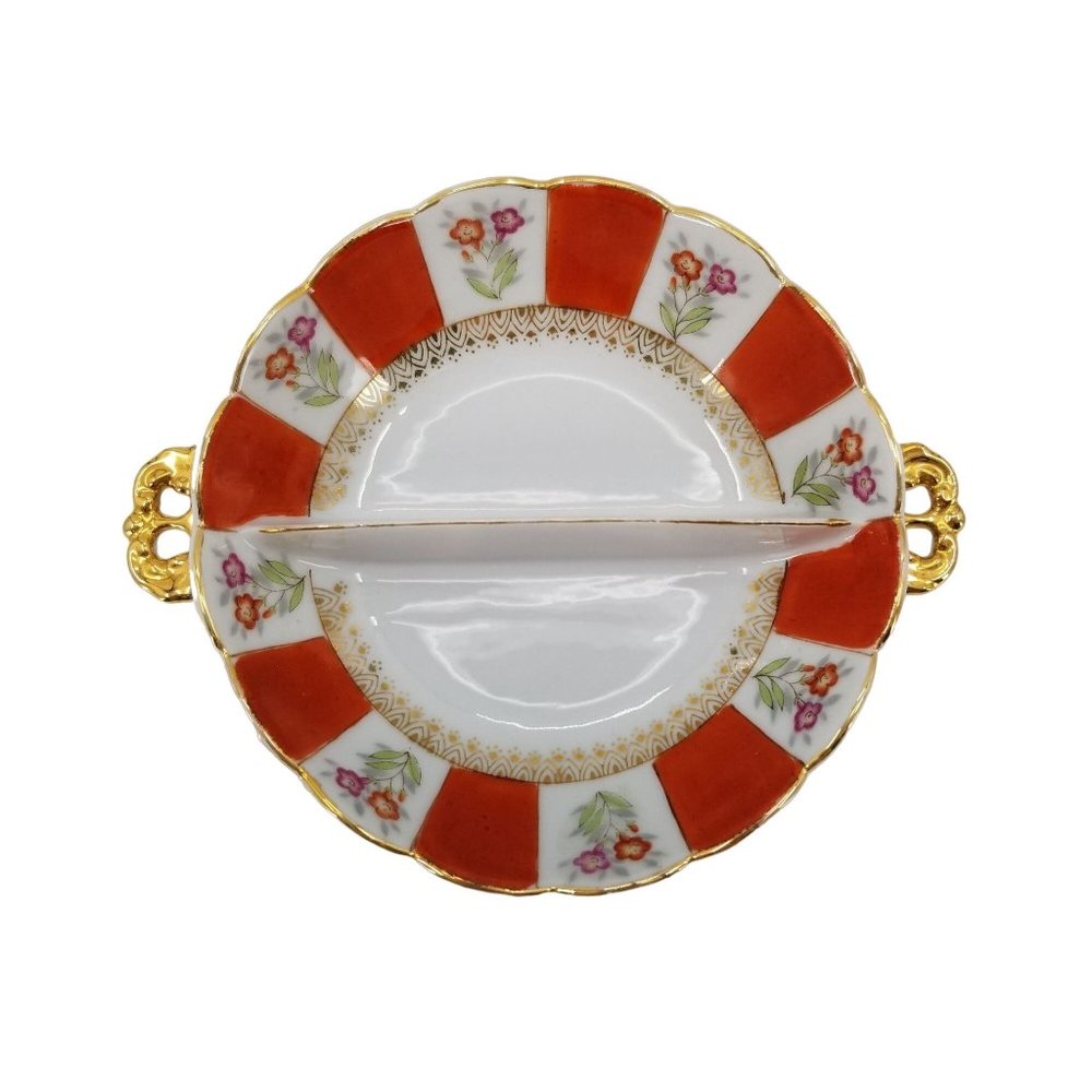 Ucagco China Candy Or Condiment Divided Dish, Occupied Japan